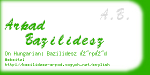 arpad bazilidesz business card